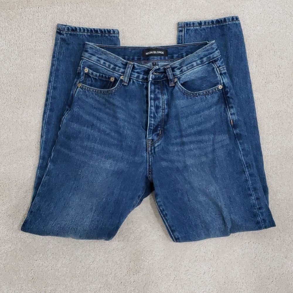 Neon Blonde Siren Mom Jeans 25